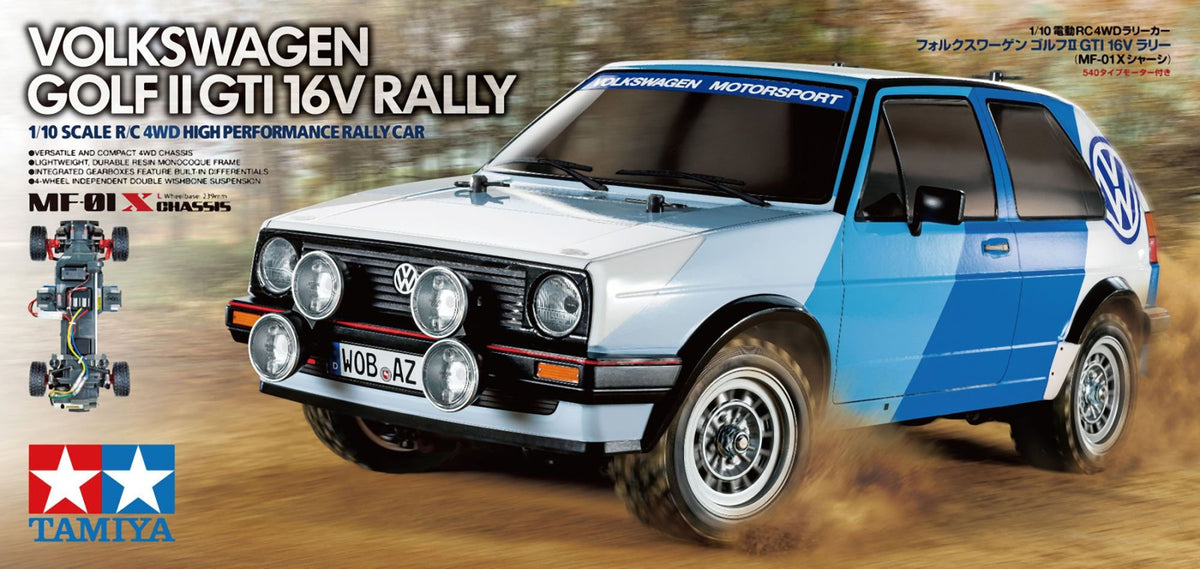 TAMIYA VOLKSWAGEN GOLF MKII GTI RALLY 1/10 Rc Mf01x New Arrival