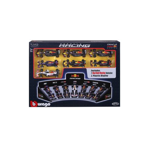Bburago 1/43 Red Bull F1 Deluxe Gift Box Set (7 cars with Stand) New Arrivals