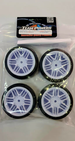 Team Powers 1/10 wheels Car Rubber tires 6 Spoke (Pre-bonded) 34M