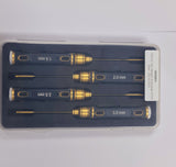 Hex Screw Driver Set Titanium Nitride Coated 4pcs Tools Kit Black gold with Stainless tips 1.5-2.0-2.5-3mm