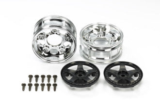 Tamiya TWO-PIECE 5-SPOKE BLACK 1/10 Rims (2) 54854
