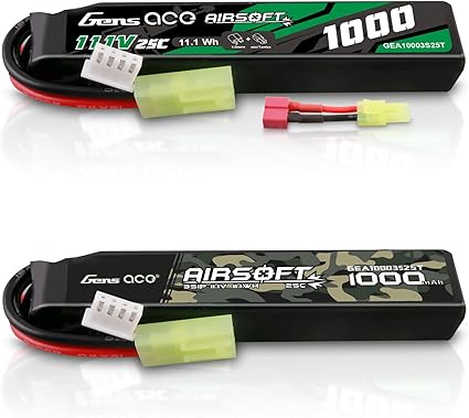 Gens ace 25C 1000mAh 3S1P 11.1V Airsoft Battery with TAMIYA Plug Lipo Battery Online Only
