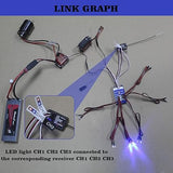 12 LED Lighting System Kit Steering Brake Smart Simulation Flash Lights for 1/10 Scale Models RC Car Yokomo Tamiya HSP HPI AXIAL RC4WD Traxxas