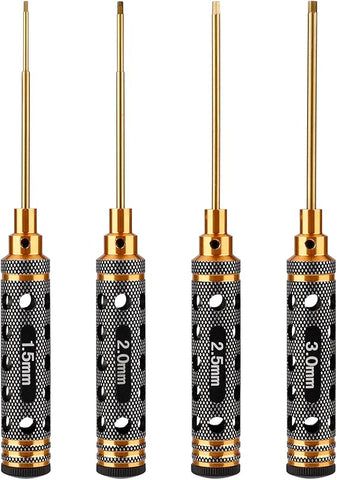 Hex Screwdriver Set RC Tool Kit For all Model Airplane Hexagonal Hollow Titanium Coated 1.5-2.0-2.5-3.0mm