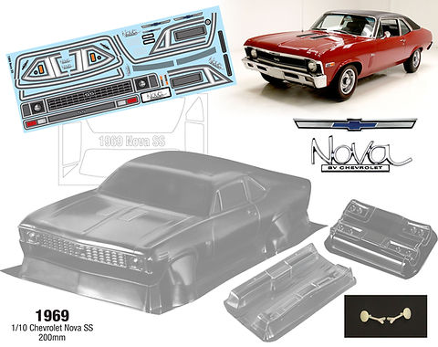Team C 1969 Chevrolet Nova SS 1/10 Clear body 200mm