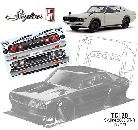 Team C Datsun Skyline 2000 GTR 1/10 clear body 190mm