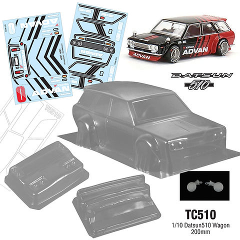 Team C Datsun510 Wagon 1/10 clear body 200mm