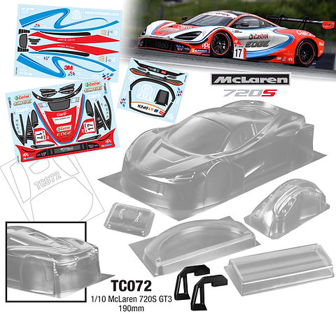 Team C Mclaren 720s GT3 1/10 clear body