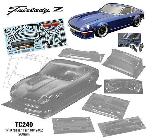 Team C Nissan Fairlady 240Z 1/10 clear body 200mm