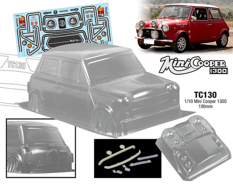 Team C Mini Cooper 1/10 clear body 190mm tt01/2 size