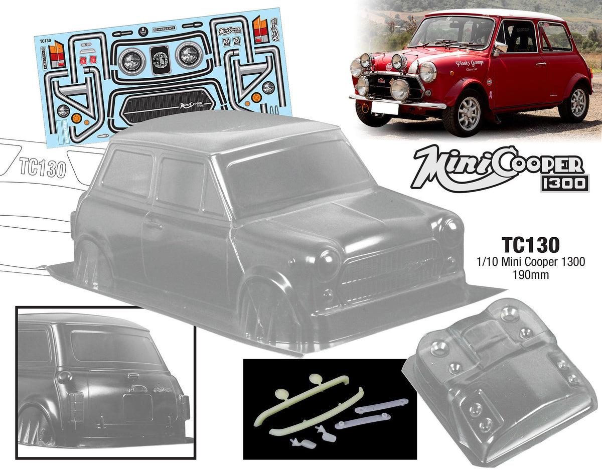 Team c Mini Cooper 1300 190mm 1/10 clear body 255 wheelbase – PLAYZONE ...