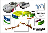 Team c Mazda Rx7 Fd3s widebody 1/10 195mm body shell New Arrivals