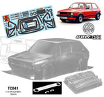 Team C VW Golf Gti Mk1 1/10 clear body 190mm "fronti"