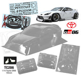 TEAM C  1/10 Toyota GR86 1/10 195mm TC286 Clear body New Arrivals