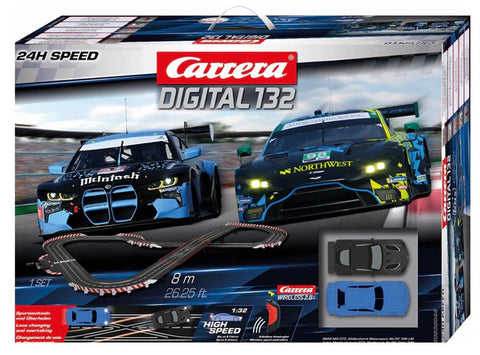 Carrera Digital 1/32 24H Speed 8m Slot Car Set with Wireless Controllers