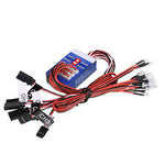 12 LED Lighting System Kit Steering Brake Smart Simulation Flash Lights for 1/10 Scale Models RC Car Yokomo Tamiya HSP HPI AXIAL RC4WD Traxxas