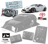 Team C Toyota Gr86 Pandem 1/10 clear body 195mm