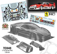 Team C Ferrari F40 1/10 clear body 190mm