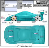 Bitty Design Eptron 190mm Touring 1/10 Unpainted Car body